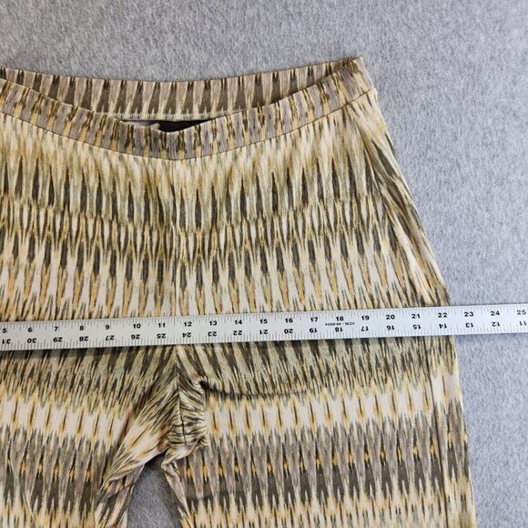 Chicos Travelers Pants Womens 1 Medium Yellow Striped Pull On Slinky Wide Leg - Picture 6 of 14